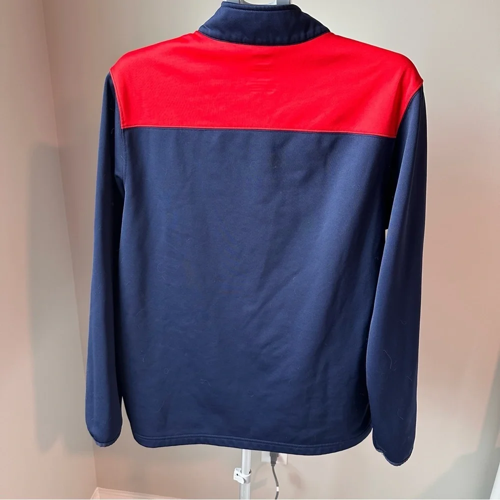 Atlanta Braves MLB Quarter Zip Pullover Men’s Large Navy Performance Fleece